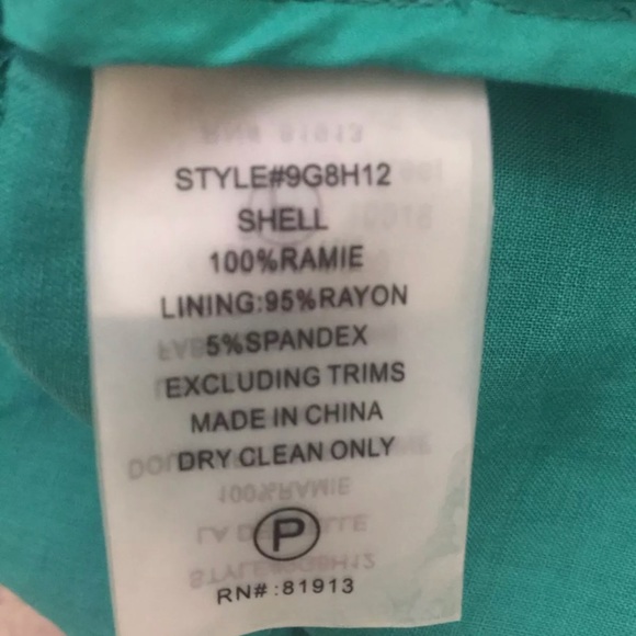 TRACY REESE LAB Green eyelet lace cropped top size small ANTHROPOLOGIE blouse - Picture 6 of 6